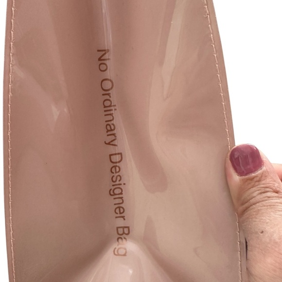 Ted Baker Powder Pink Shopper Bag Tote with Bow detail PVC exterior spellout - Picture 5 of 7